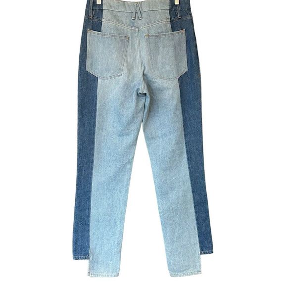 Good American Good Boy Two Tone Step Hem High Waist Jeans Womens 6 / 28 - Picture 3 of 6